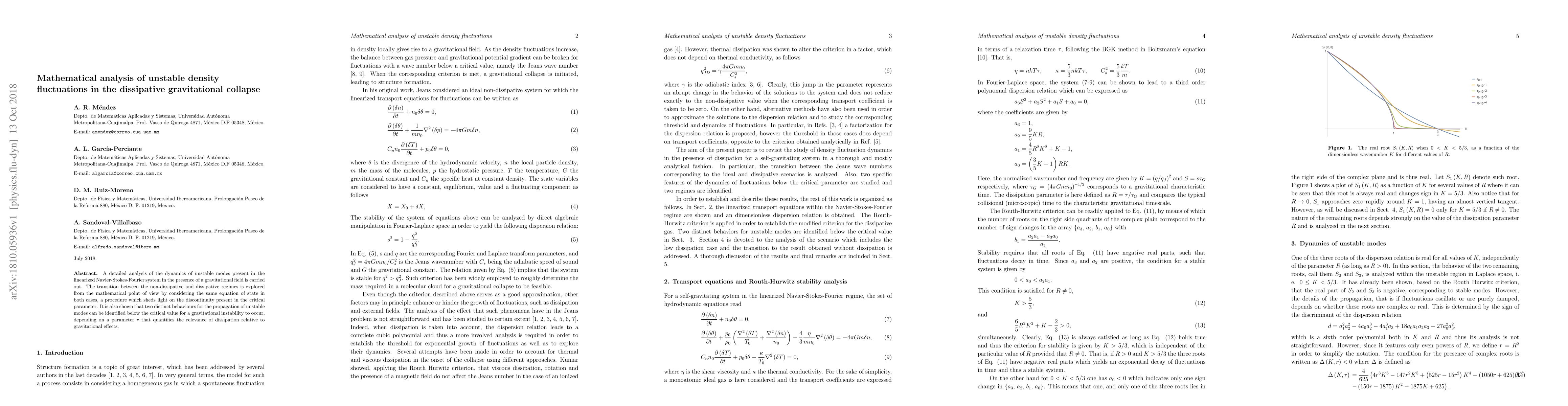 Thumbnail for Mathematical analysis of unstable density fluctuations in the
  dissipative gravitational collapse