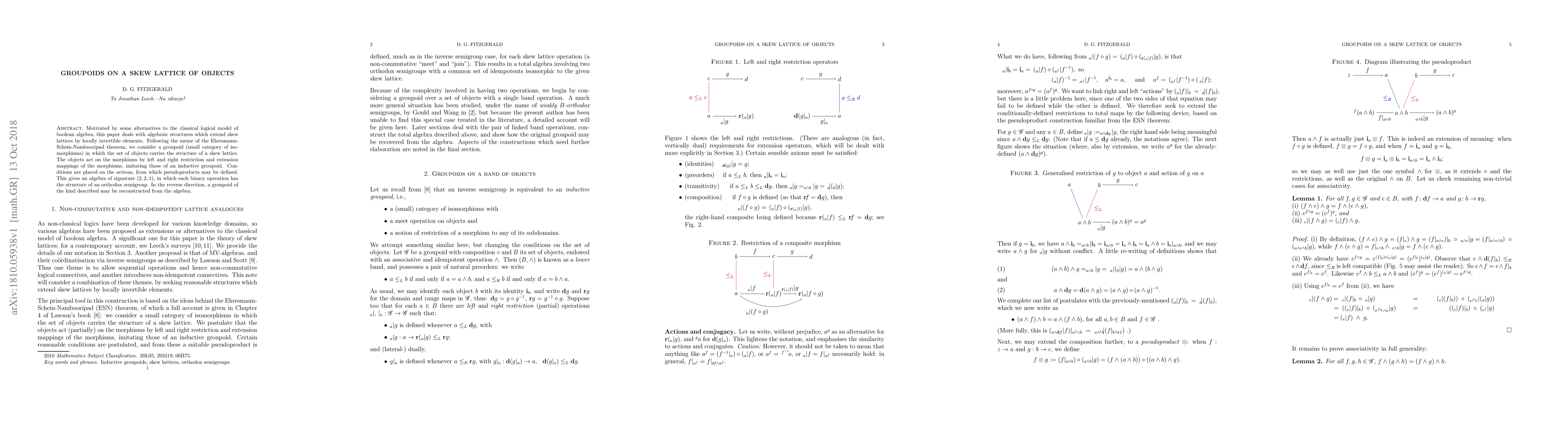 Thumbnail for Groupoids on a skew lattice of objects