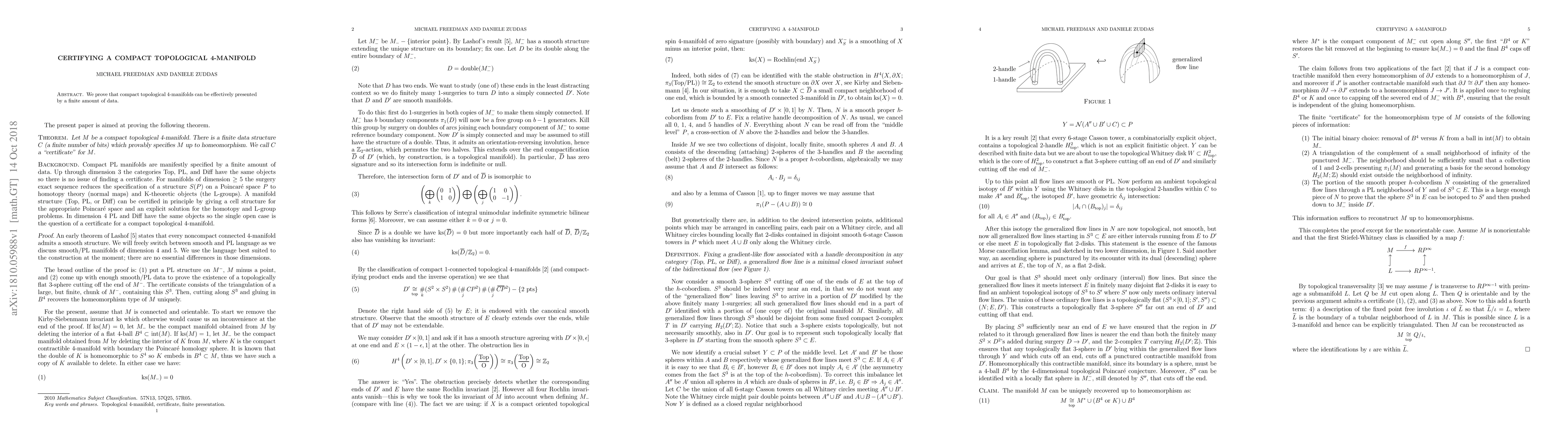 Thumbnail for Certifying a compact topological 4-manifold
