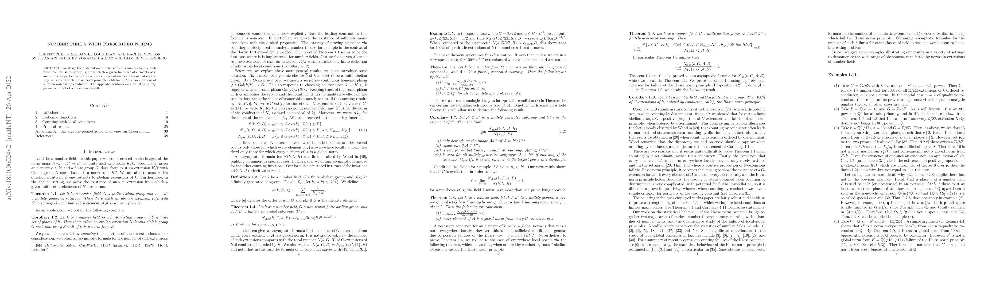 Thumbnail for Number fields with prescribed norms