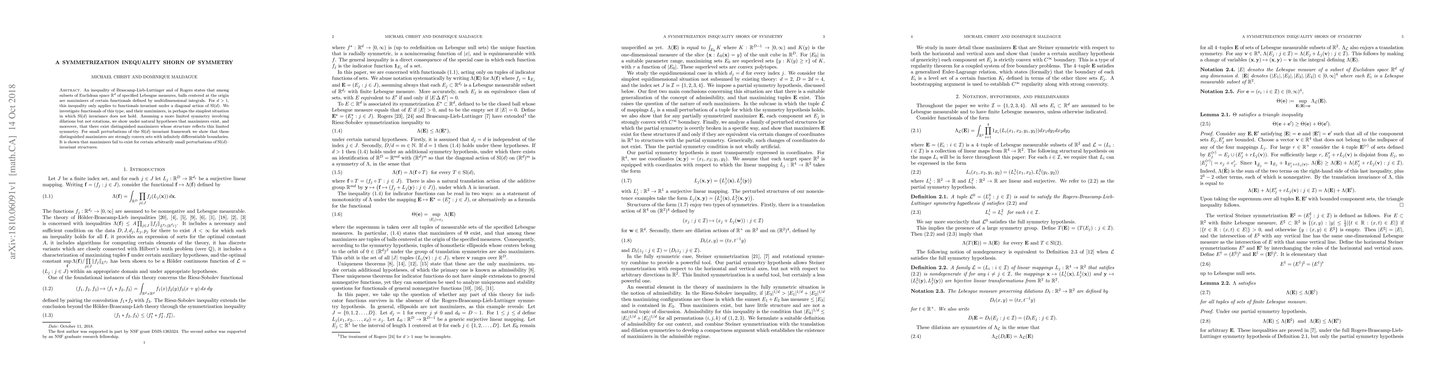 Thumbnail for A symmetrization inequality shorn of symmetry