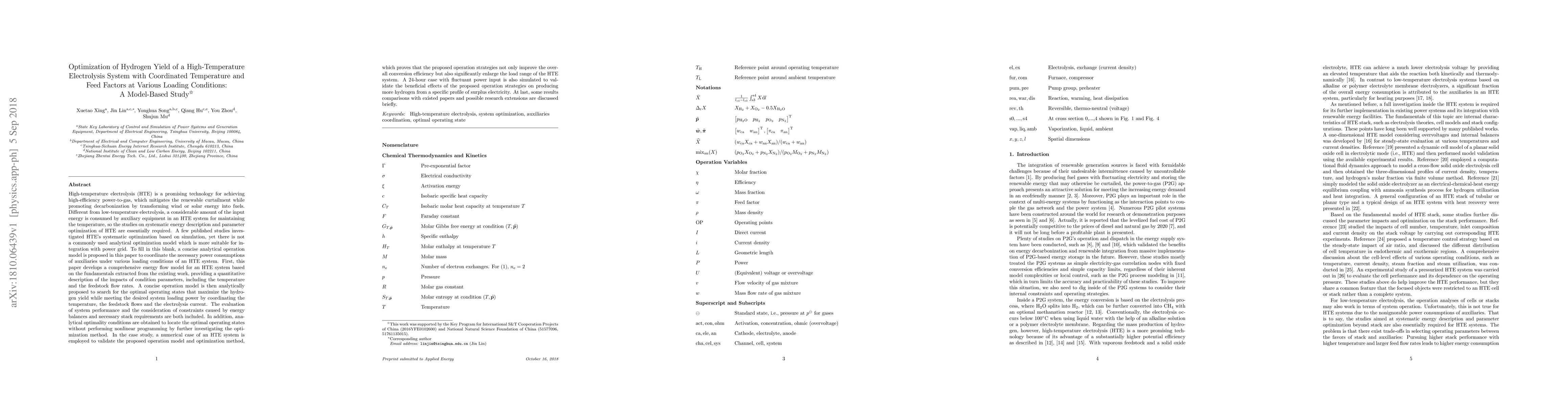 Thumbnail for Optimization of Hydrogen Yield of a High-Temperature Electrolysis System
  with Coordinated Temperature and Feed Factors at Various Loading Conditions:
  A Model-Based Study