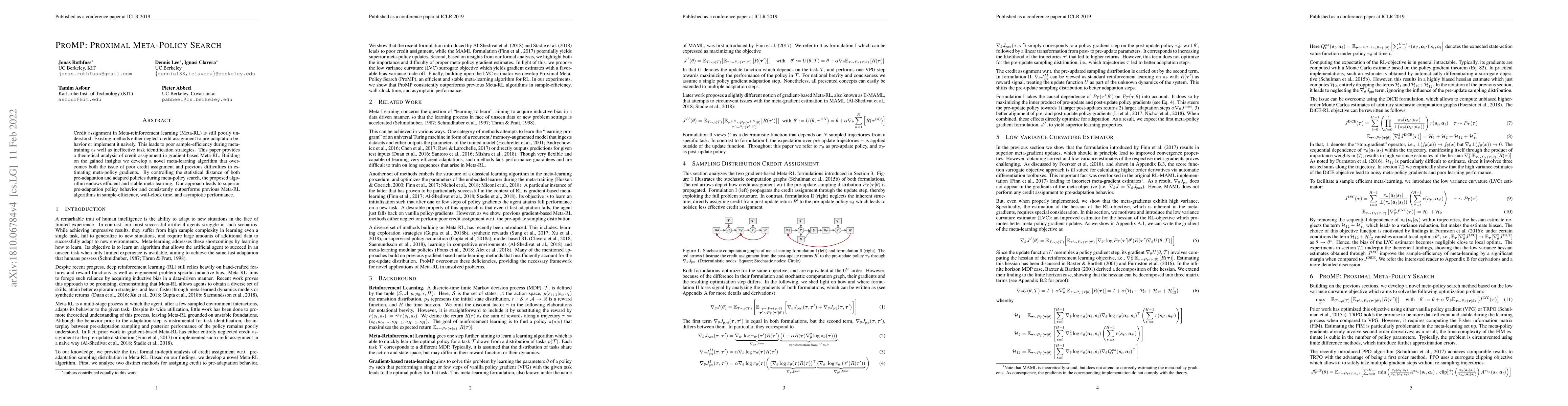 Thumbnail for ProMP: Proximal Meta-Policy Search