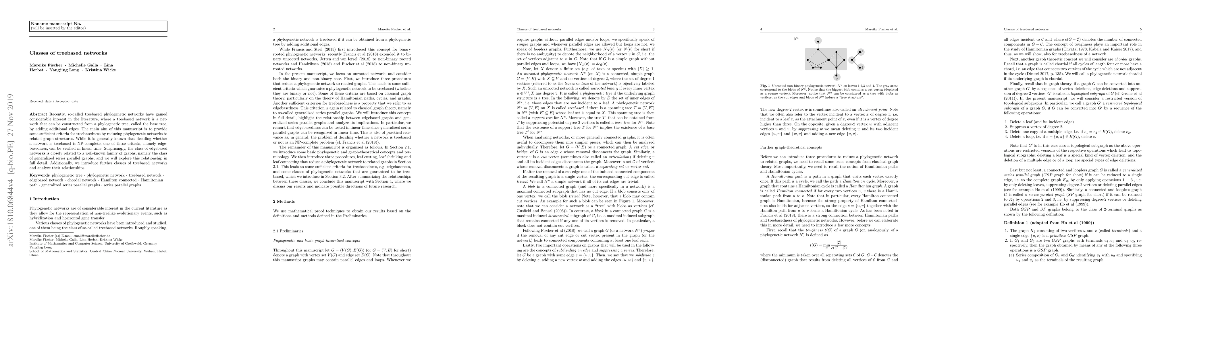 Thumbnail for Classes of treebased networks