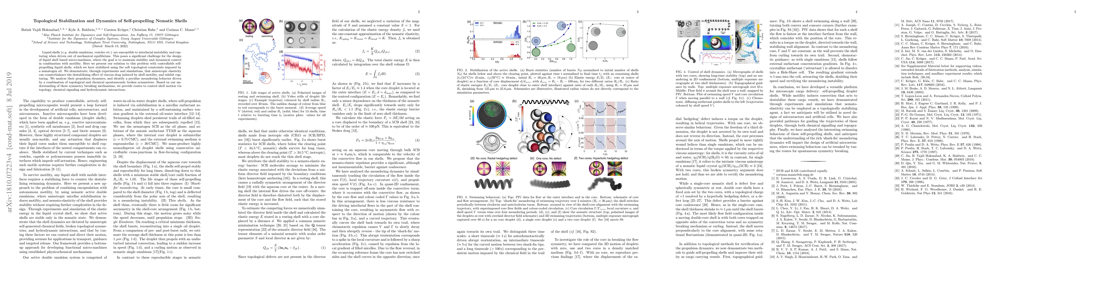 Thumbnail for Topological Stabilization and Dynamics of Self-propelling Nematic Shells