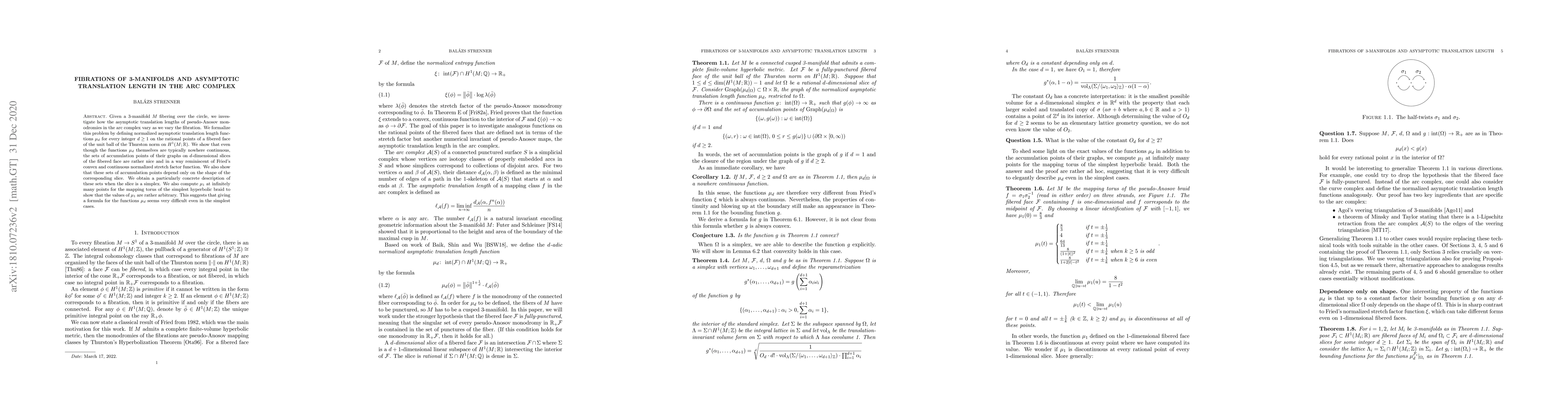 Thumbnail for Fibrations of 3-manifolds and asymptotic translation length in the arc
  complex