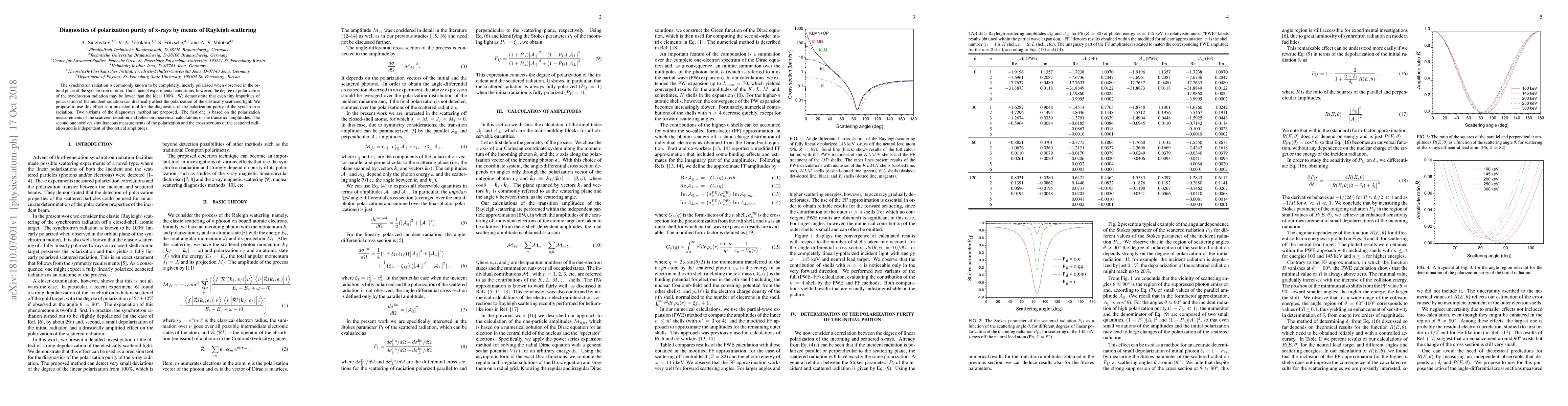 Thumbnail for Diagnostics of polarization purity of x-rays by means of Rayleigh
  scattering