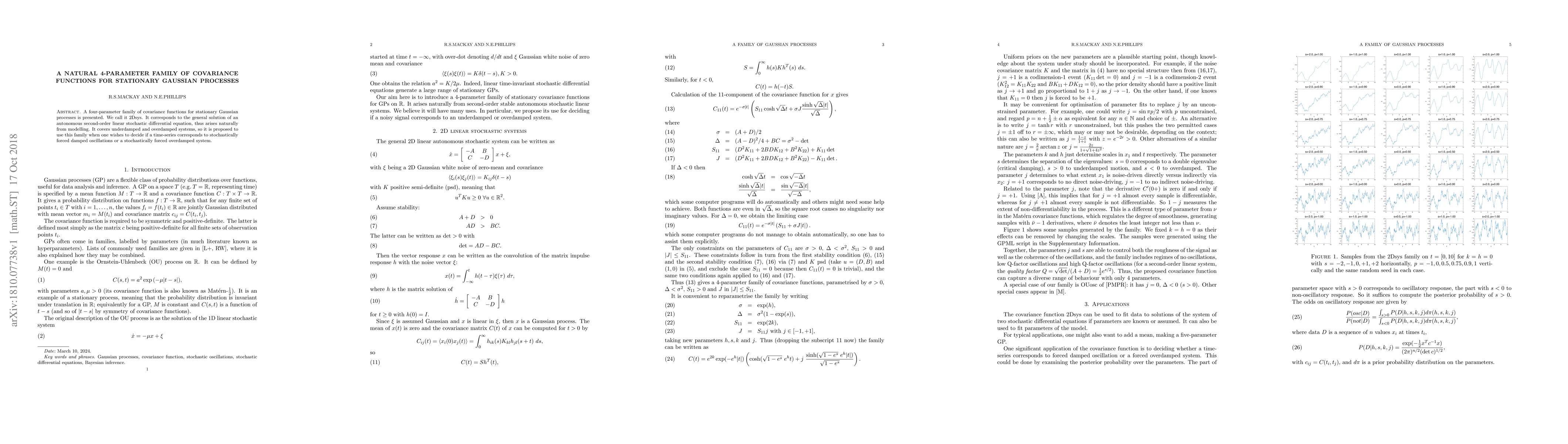 Thumbnail for A natural 4-parameter family of covariance functions for stationary
  Gaussian processes