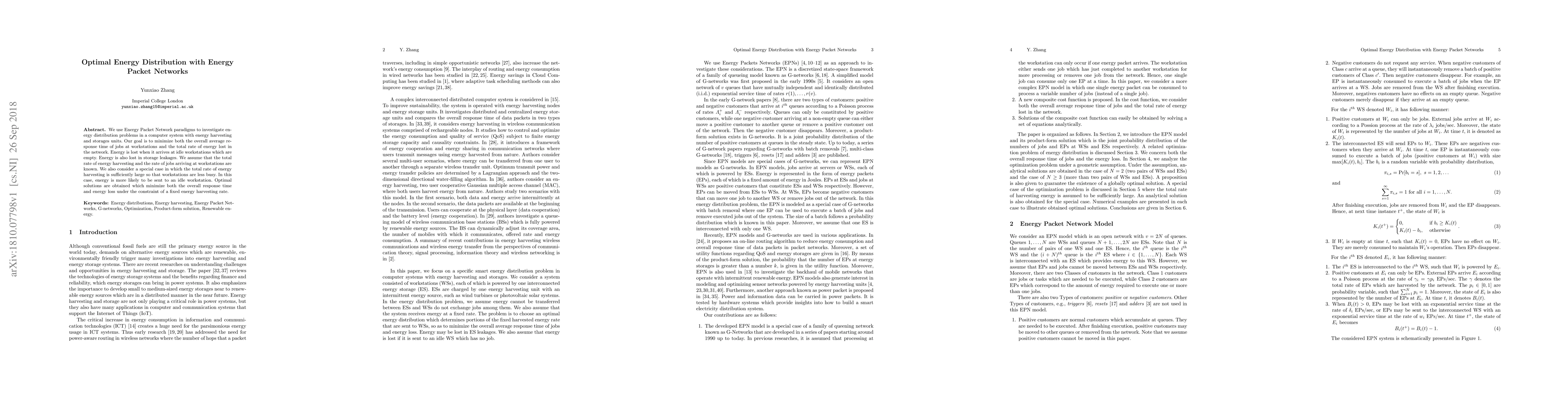 Thumbnail for Optimal Energy Distribution with Energy Packet Networks