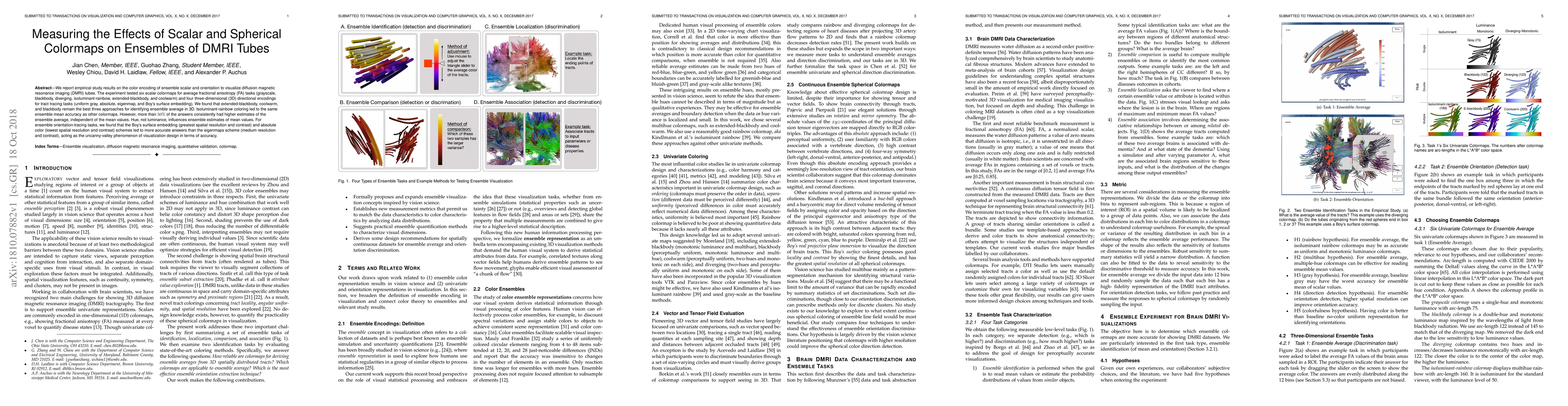 Thumbnail for Measuring the Effects of Scalar and Spherical Colormaps on Ensembles of
  DMRI Tubes