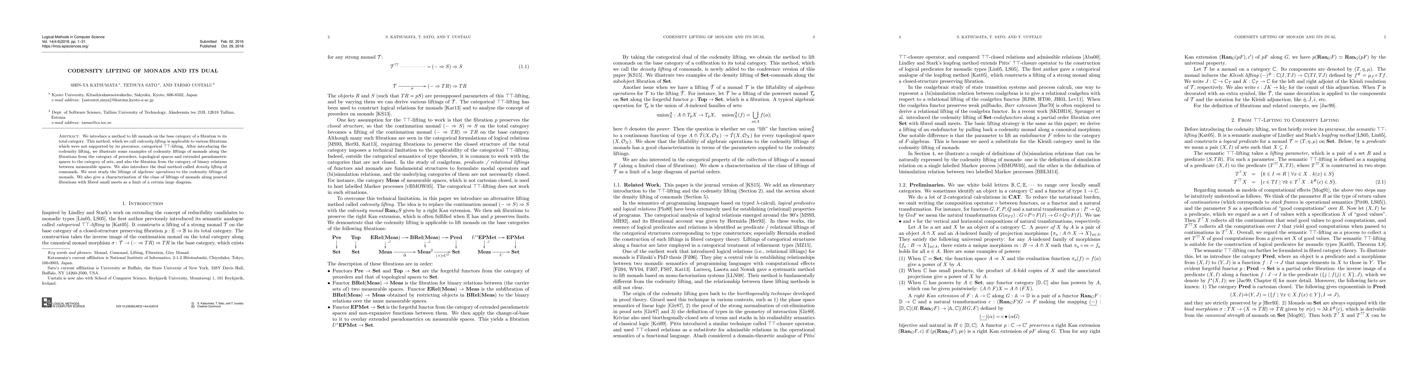 Thumbnail for Codensity Lifting of Monads and its Dual