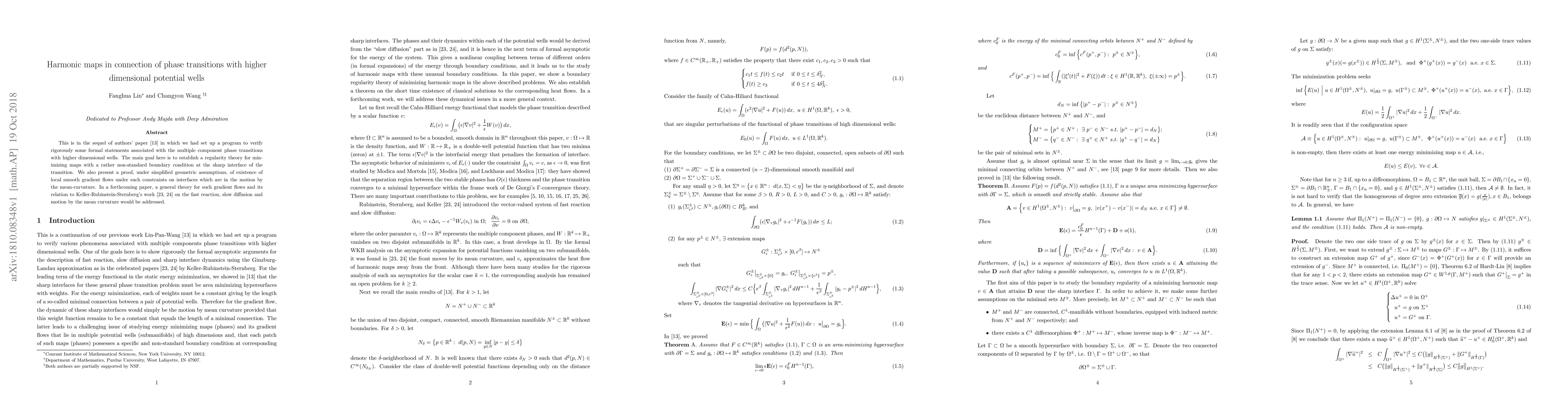 Thumbnail for Harmonic maps in connection of phase transitions with higher dimensional
  potential wells