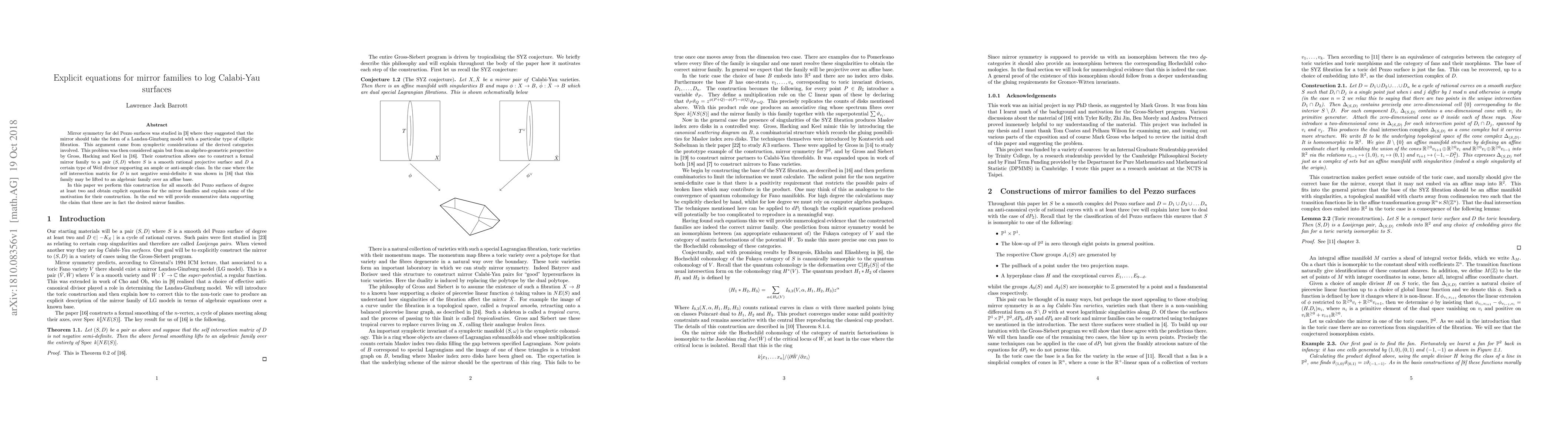 Thumbnail for Explicit equations for mirror families to log Calabi-Yau surfaces
