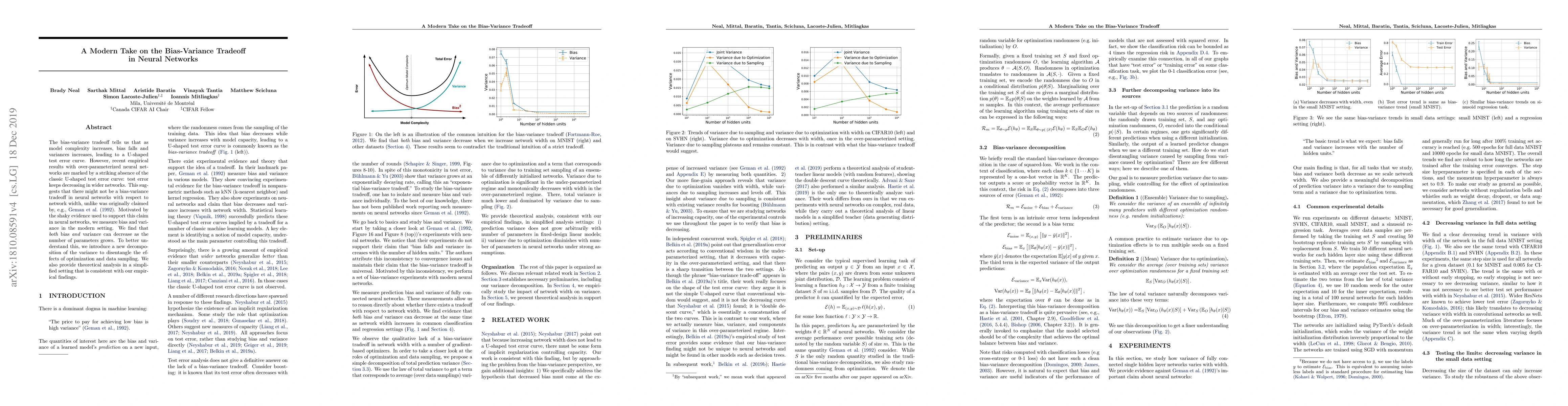 Thumbnail for A Modern Take on the Bias-Variance Tradeoff in Neural Networks
