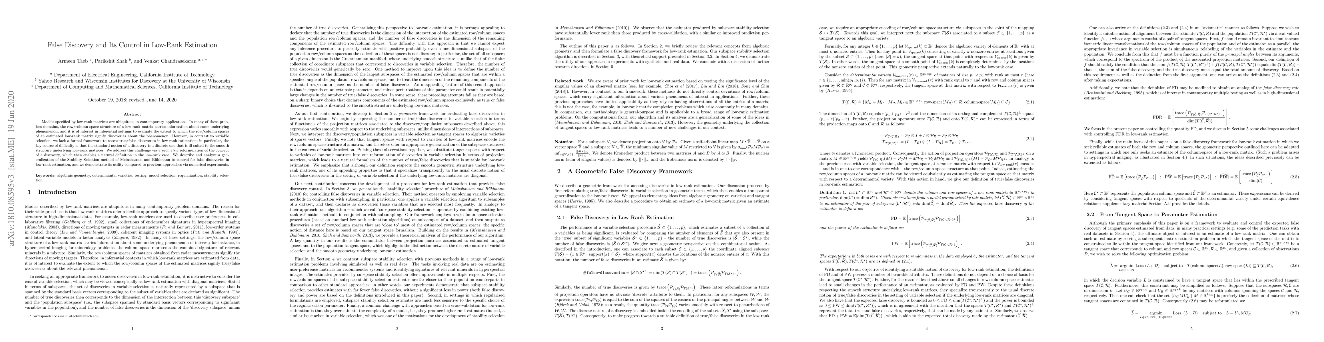 Thumbnail for False Discovery and Its Control in Low Rank Estimation