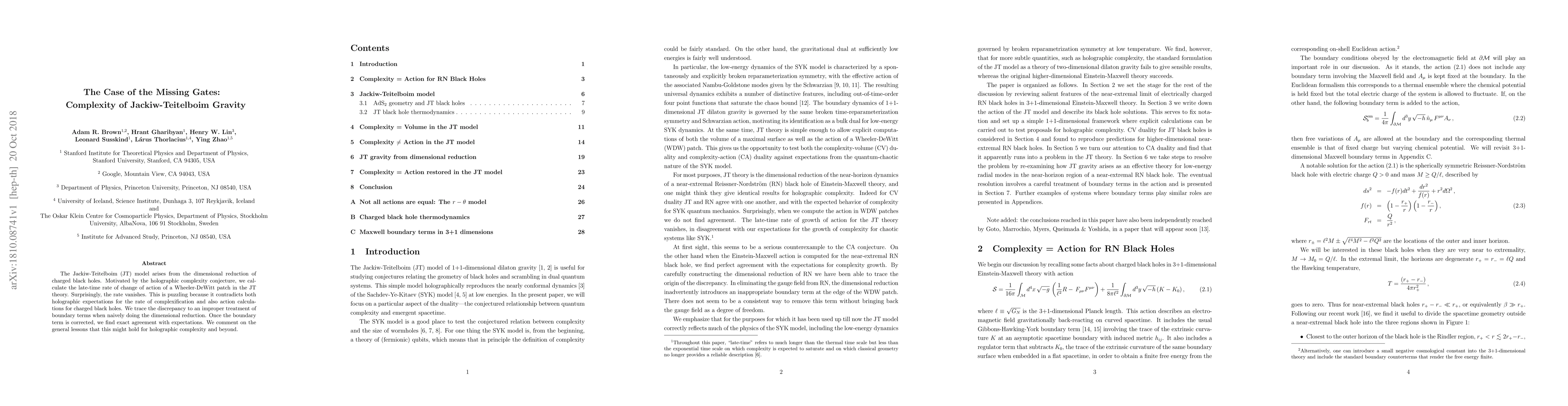 Thumbnail for The Case of the Missing Gates: Complexity of Jackiw-Teitelboim Gravity