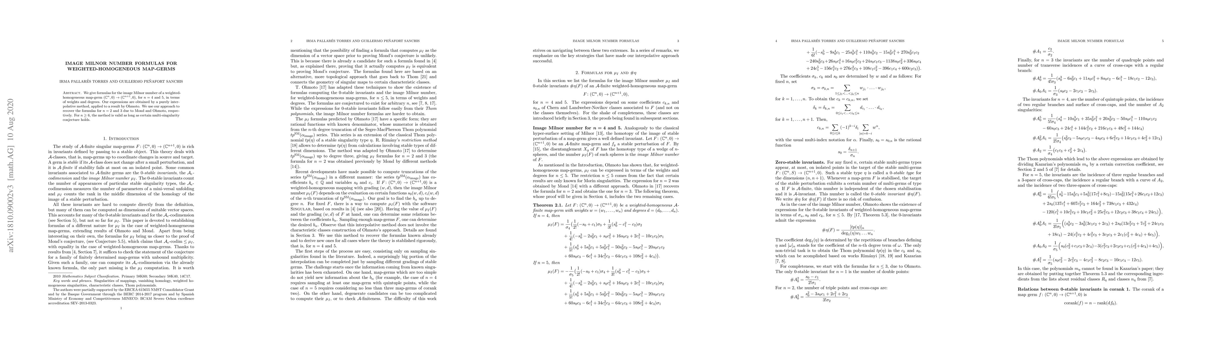 Thumbnail for Image Milnor number formulas for weighted-homogeneous map-germs