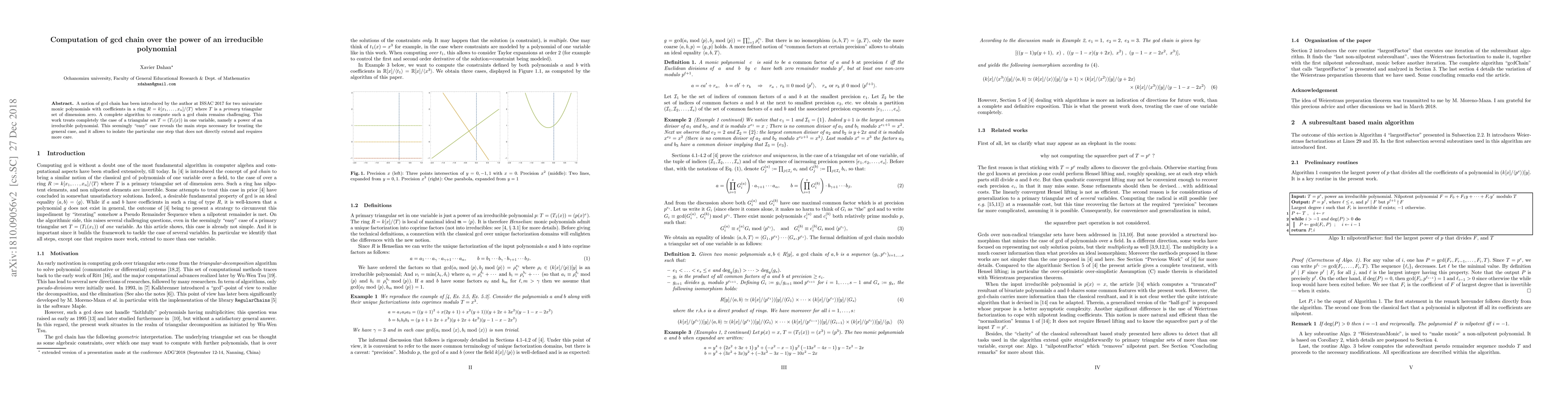 Thumbnail for Computation of gcd chain over the power of an irreducible polynomial
