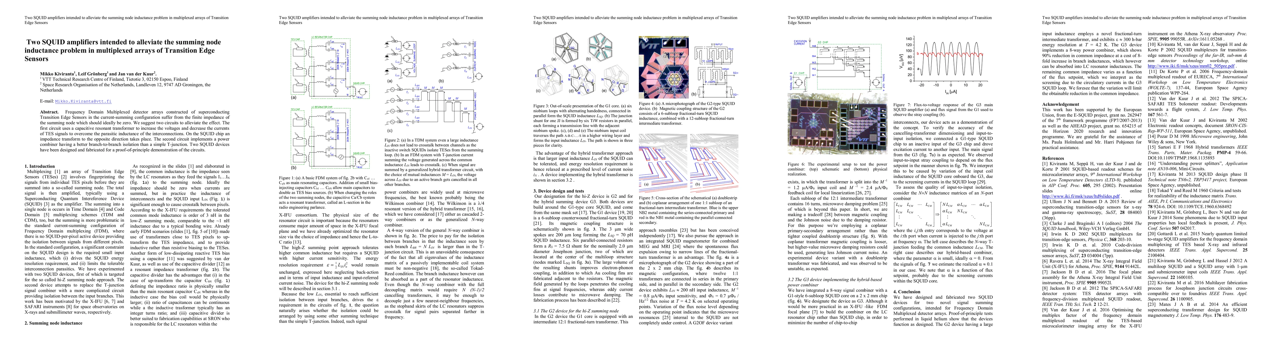 Thumbnail for Two SQUID amplifiers intended to alleviate the summing node inductance
  problem in multiplexed arrays of Transition Edge Sensors