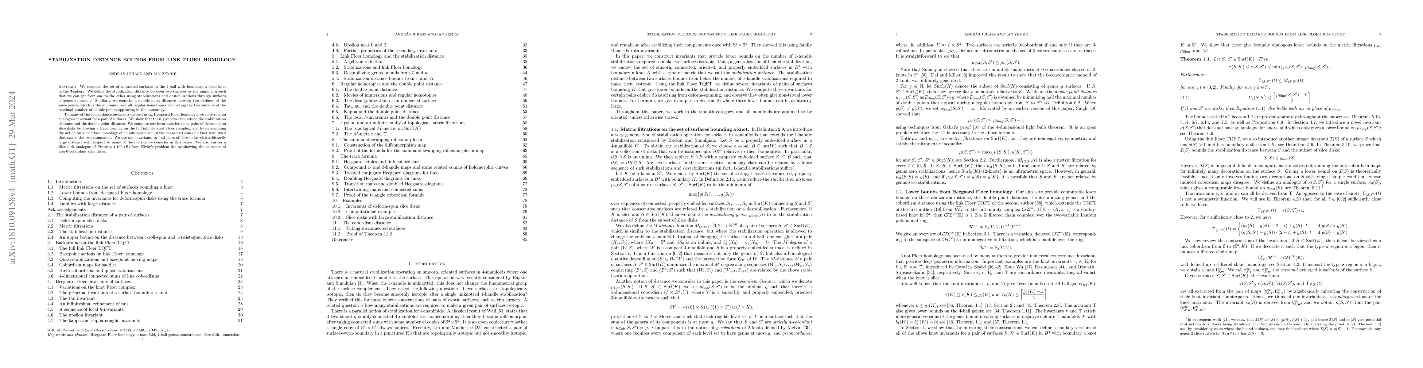 Thumbnail for Stabilization distance bounds from link Floer homology