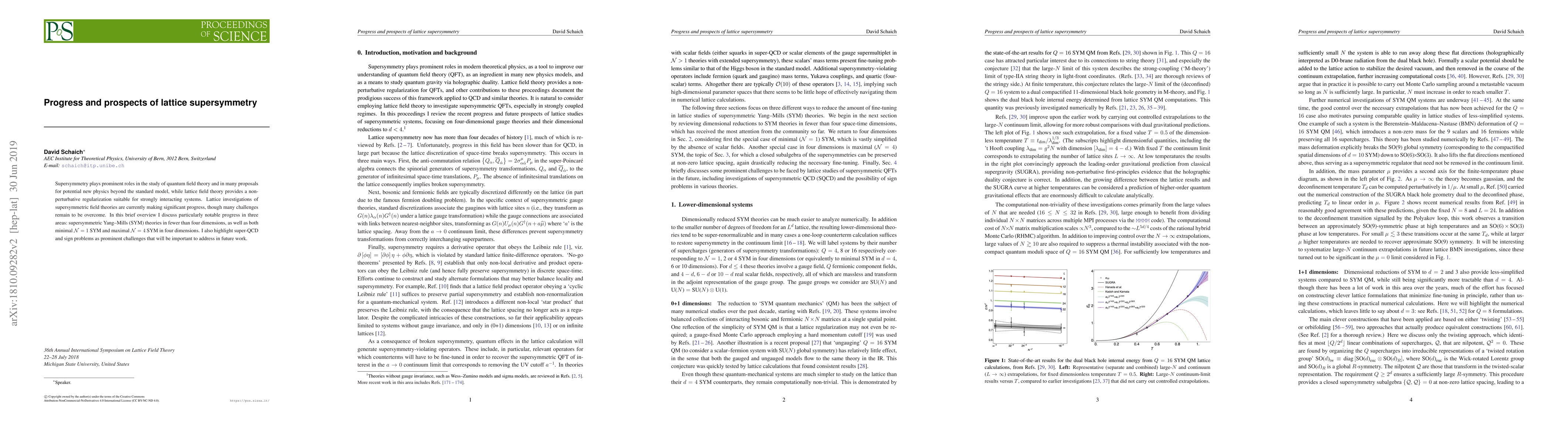 Thumbnail for Progress and prospects of lattice supersymmetry