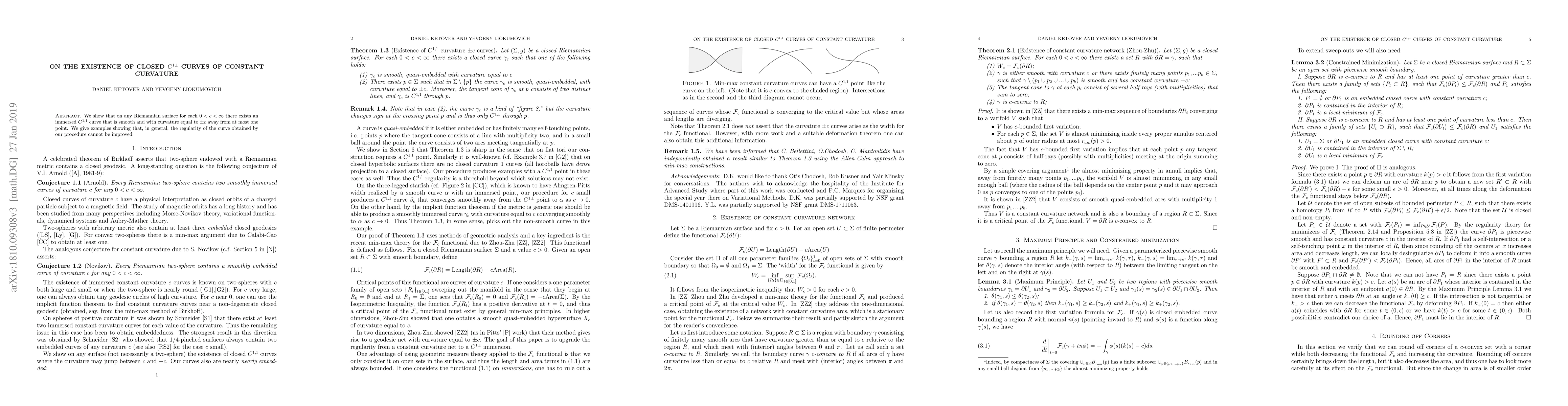 Thumbnail for On the existence of closed $C^{1,1}$ curves of constant curvature