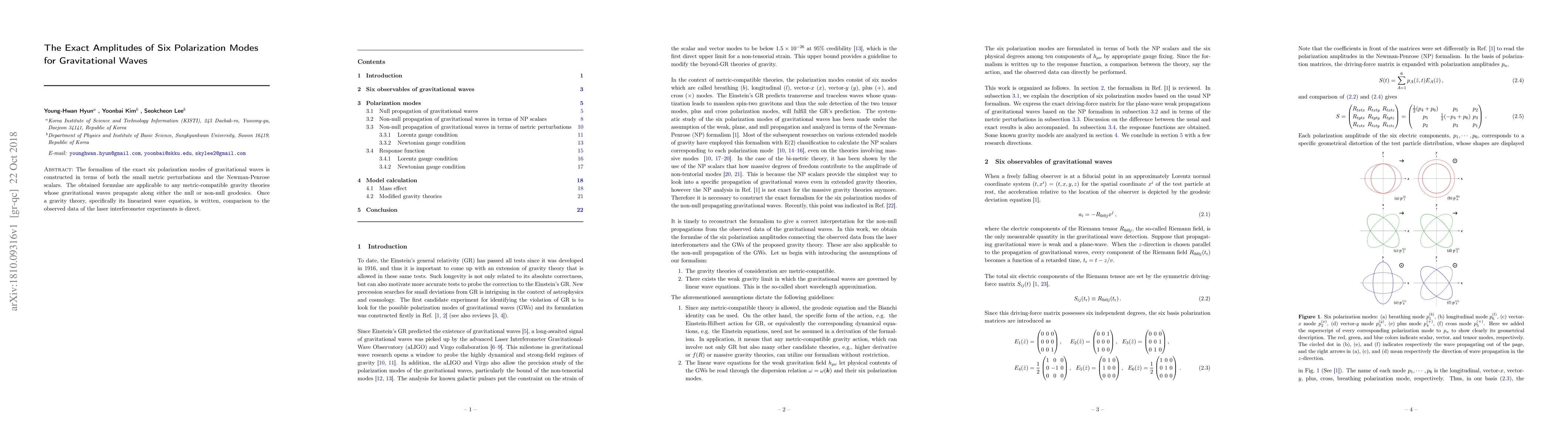 Thumbnail for The Exact Amplitudes of Six Polarization Modes for Gravitational Waves
