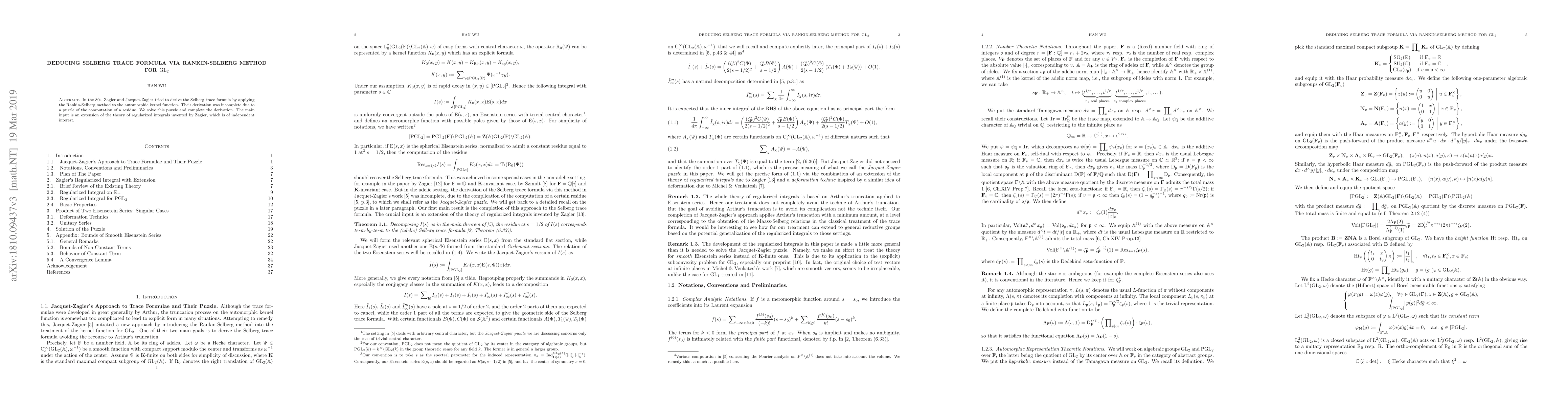 Thumbnail for Deducing Selberg trace formula via Rankin-Selberg method for
  $\mathrm{GL}_2$