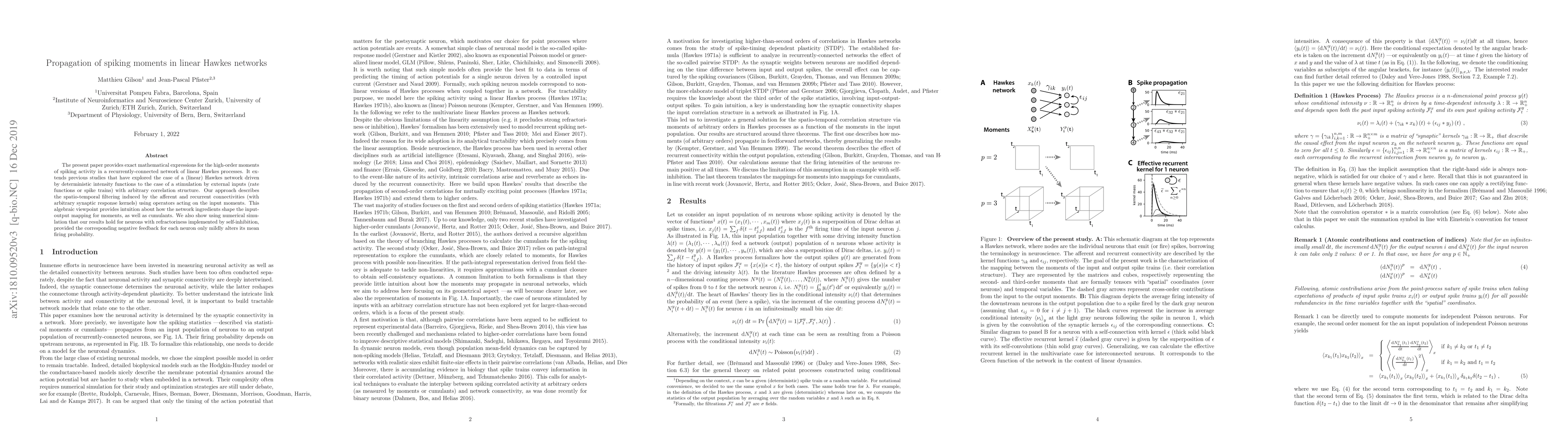 Thumbnail for Propagation of spiking moments in linear Hawkes networks