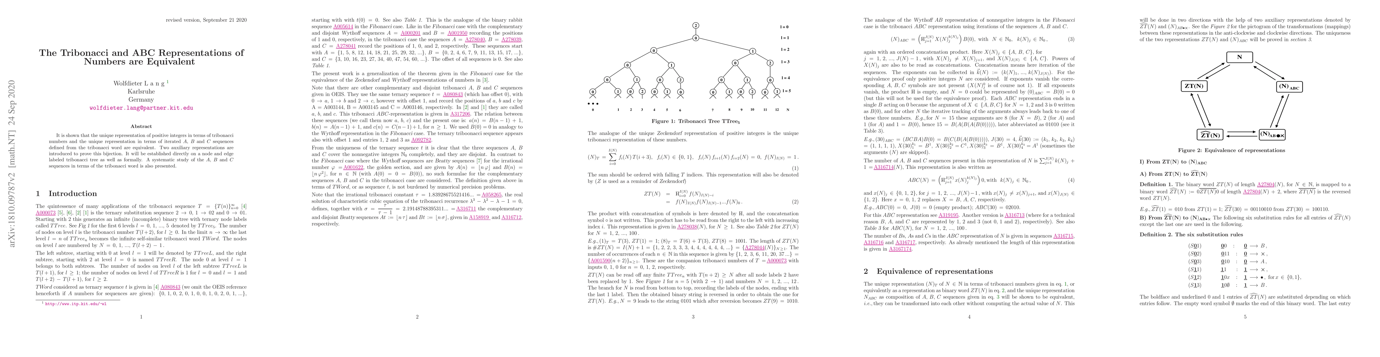 Thumbnail for The Tribonacci and ABC Representations of Numbers are Equivalent