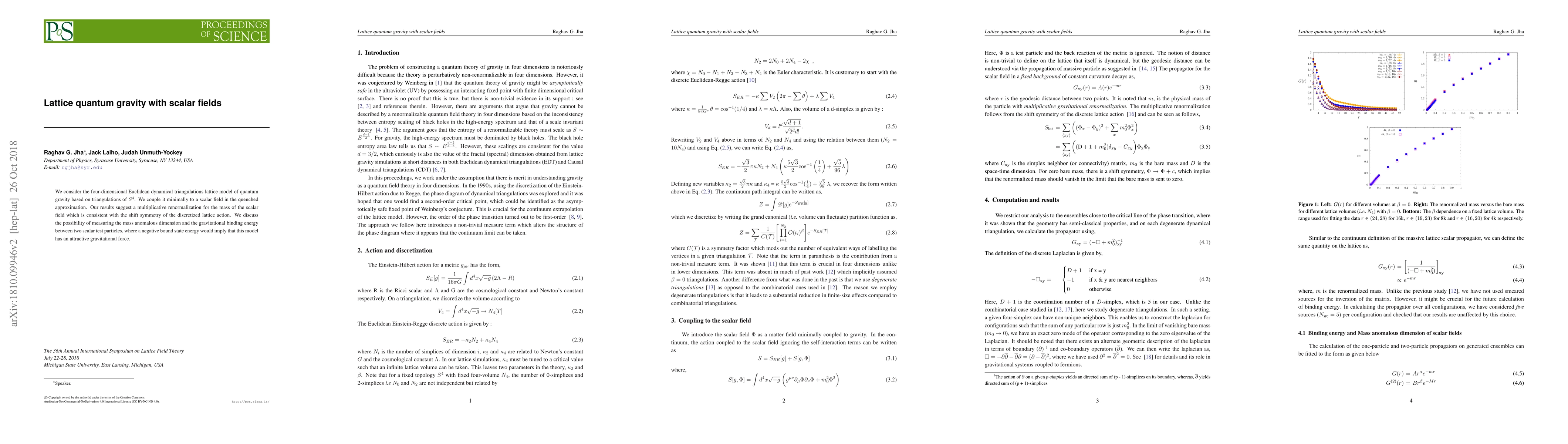Thumbnail for Lattice quantum gravity with scalar fields