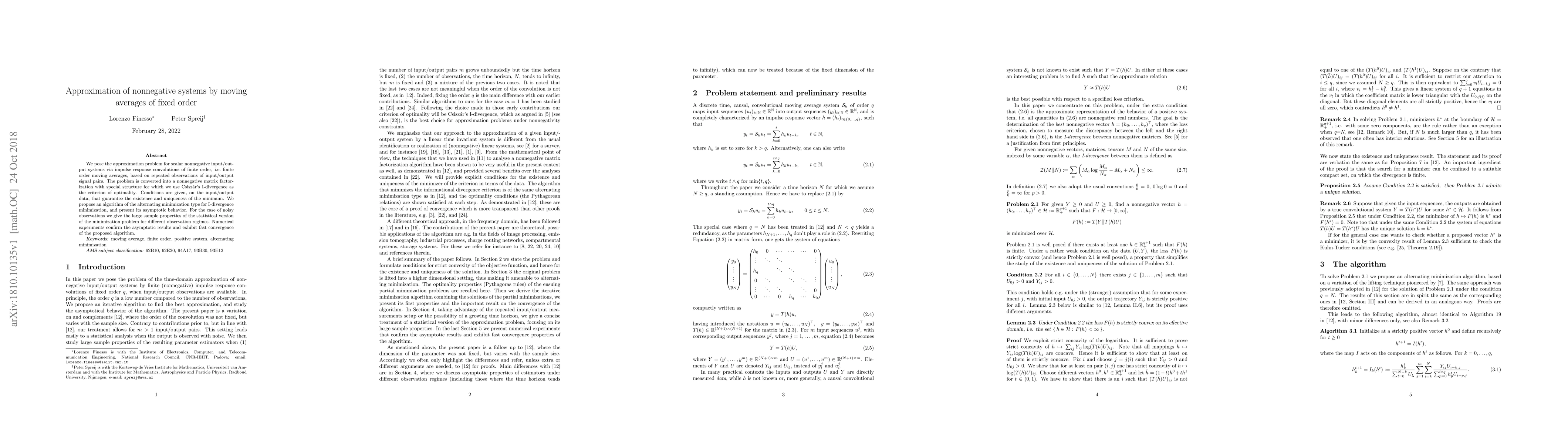 Thumbnail for Approximation of nonnegative systems by moving averages of fixed order