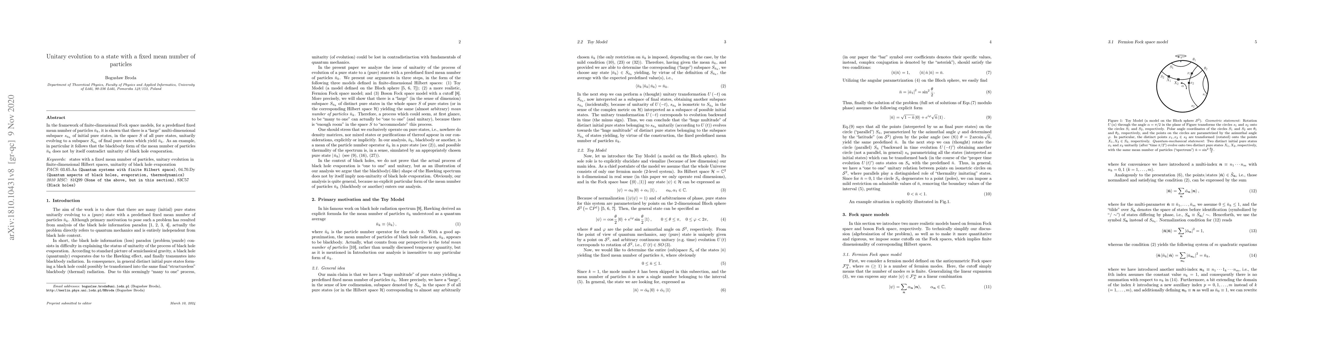Thumbnail for Unitary evolution to a state with a fixed mean number of particles