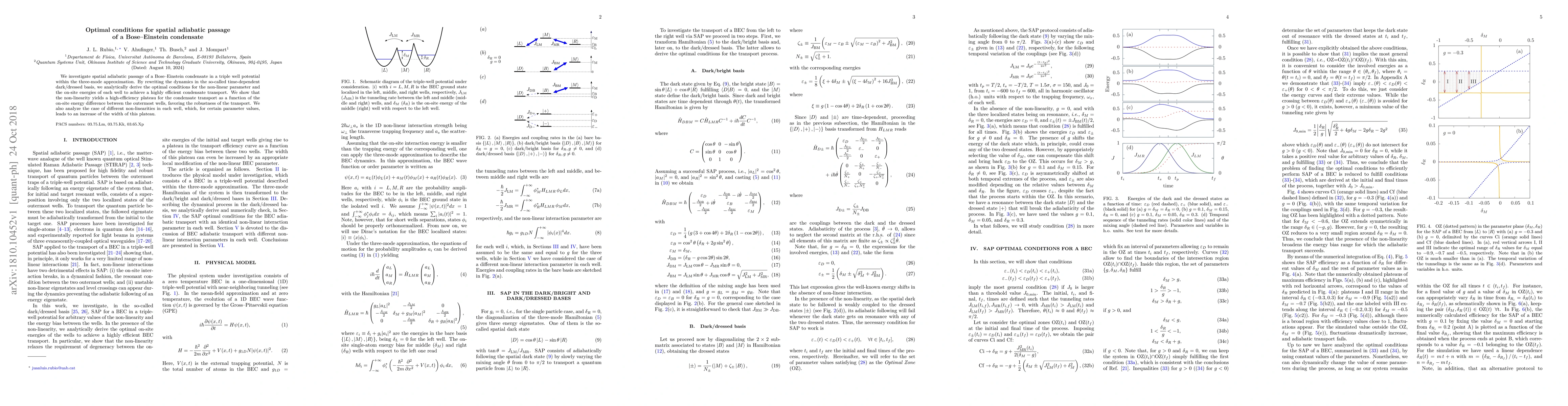 Thumbnail for Optimal conditions for spatial adiabatic passage of a Bose-Einstein
  condensate
