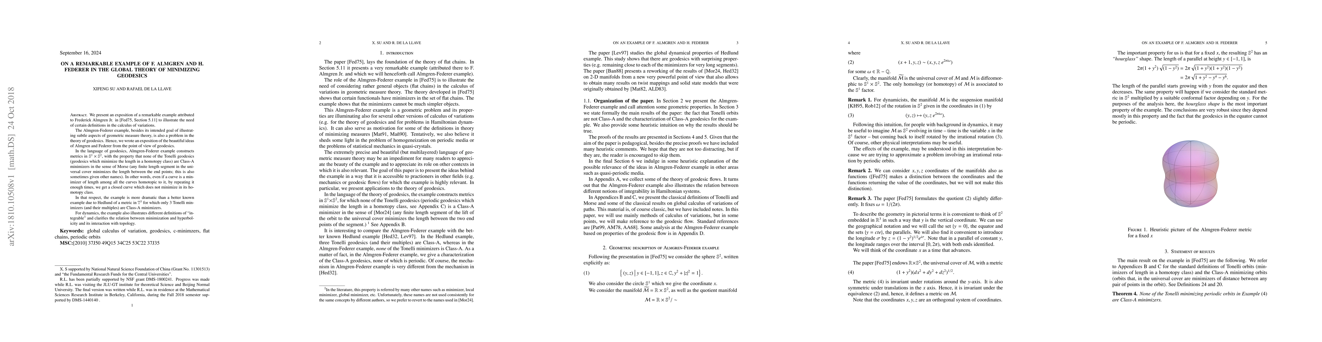 Thumbnail for On a remarkable example of F. Almgren and H. Federer in the global
  theory of minimizing geodesics