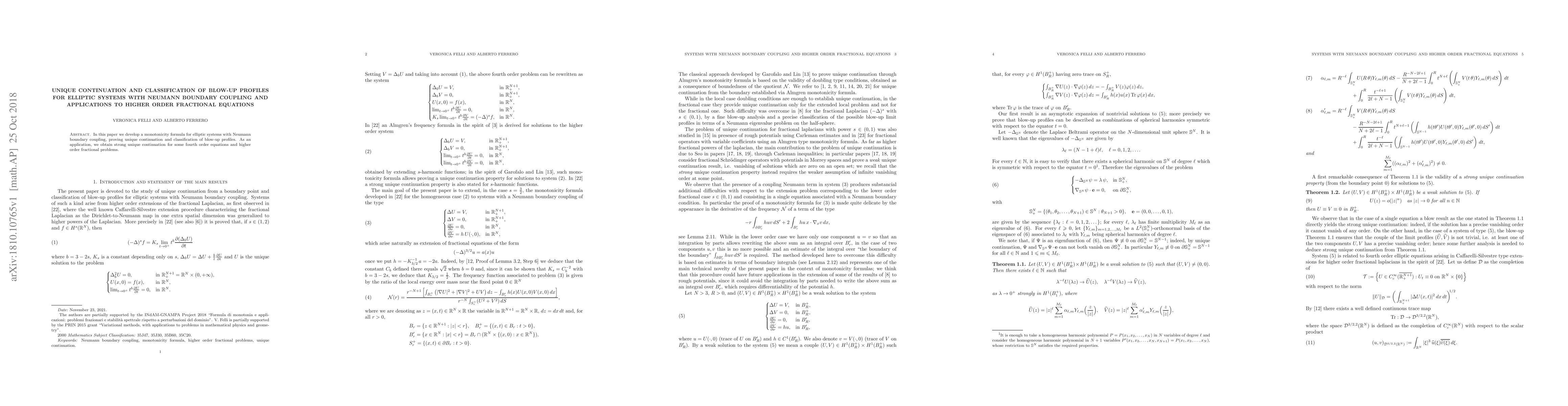 Thumbnail for Unique continuation and classification of blow-up profiles for elliptic
  systems with Neumann boundary coupling and applications to higher order
  fractional equations