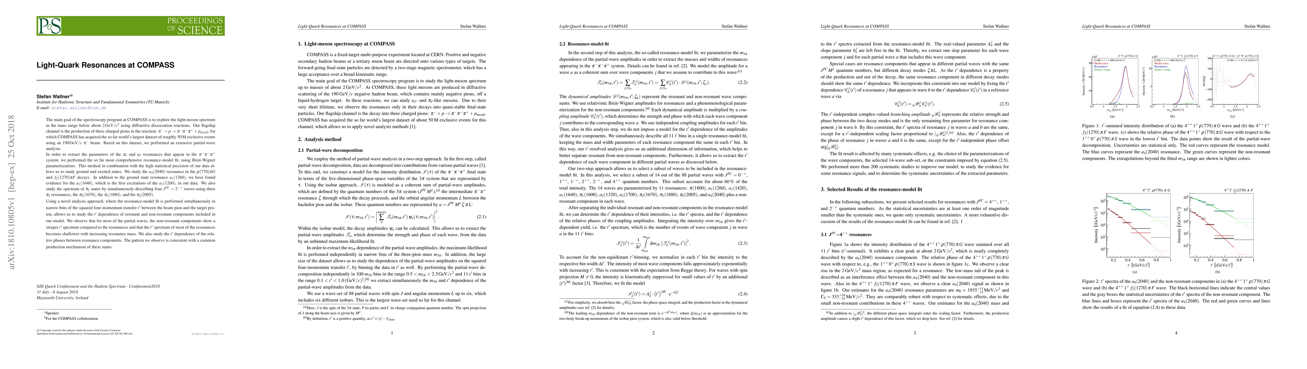 Thumbnail for Light-Quark Resonances at COMPASS
