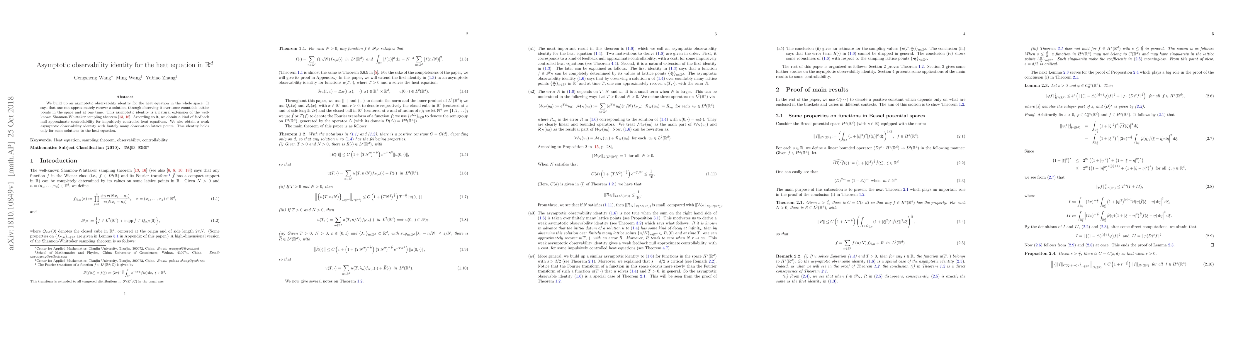 Thumbnail for Asymptotic observability identity for the heat equation in R^d