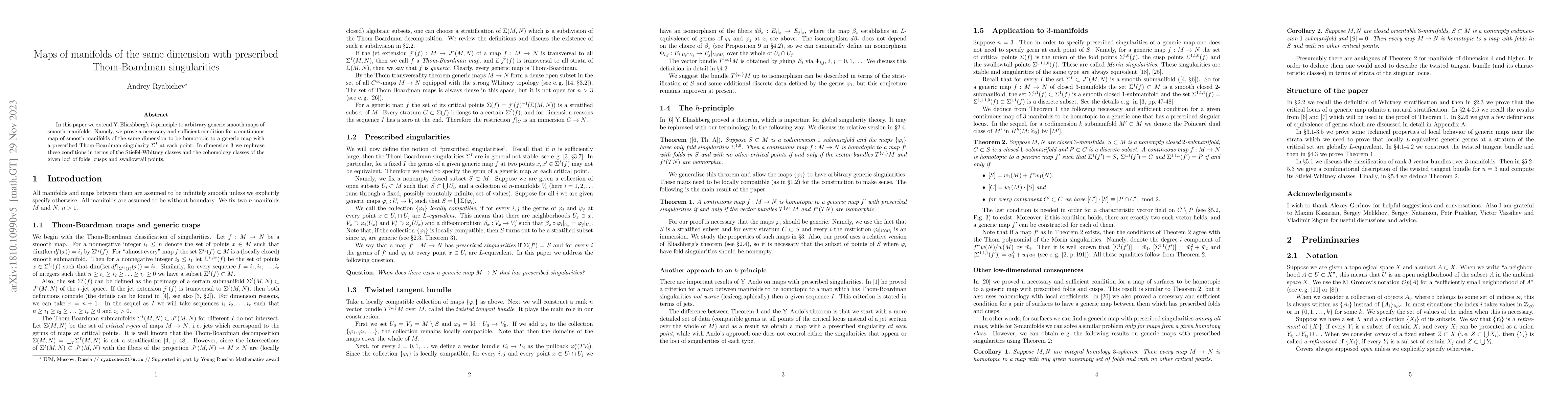 Thumbnail for Maps of manifolds of the same dimension with prescribed Thom-Boardman
  singularities