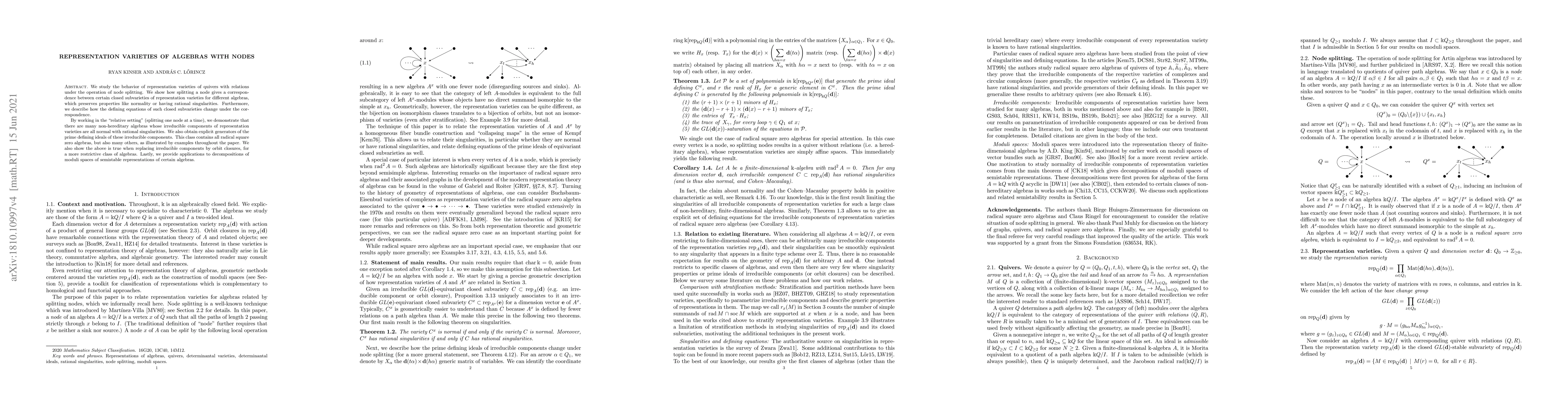 Thumbnail for Representation varieties of algebras with nodes