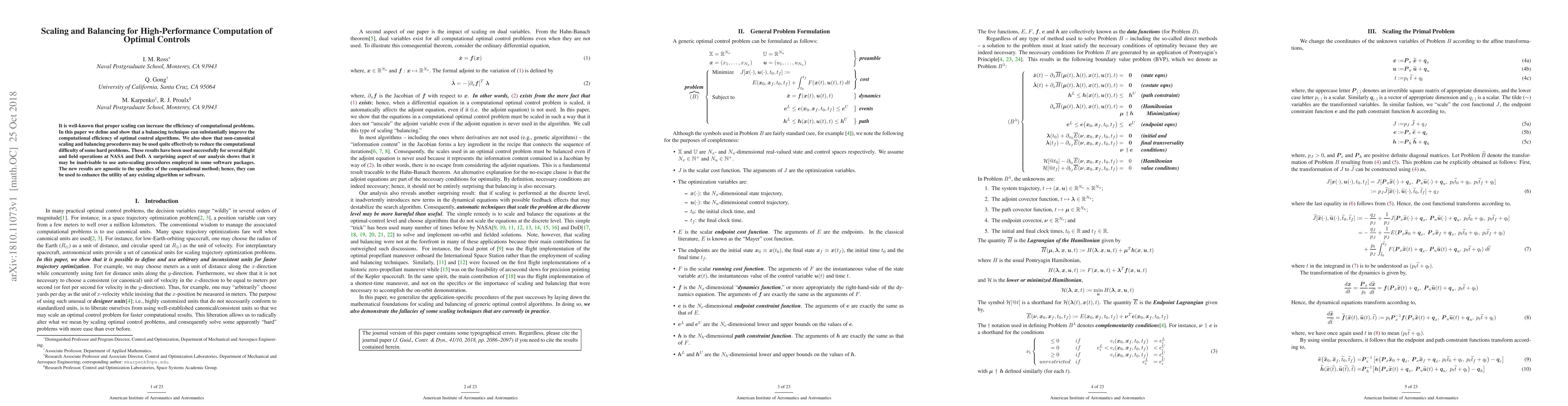 Thumbnail for Scaling and Balancing for High-Performance Computation of Optimal
  Controls