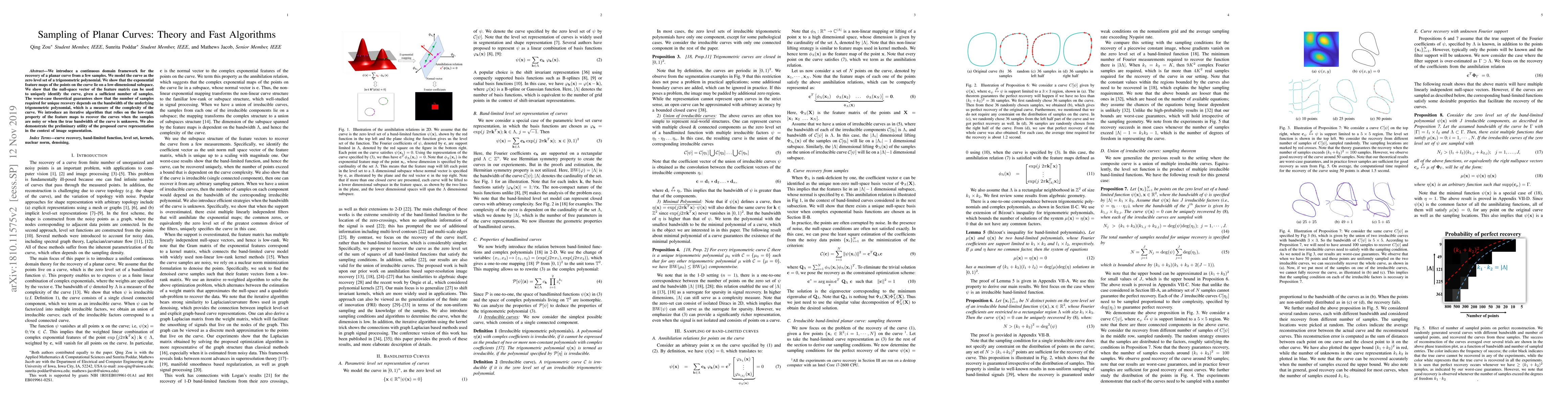 Thumbnail for Sampling of Planar Curves: Theory and Fast Algorithms