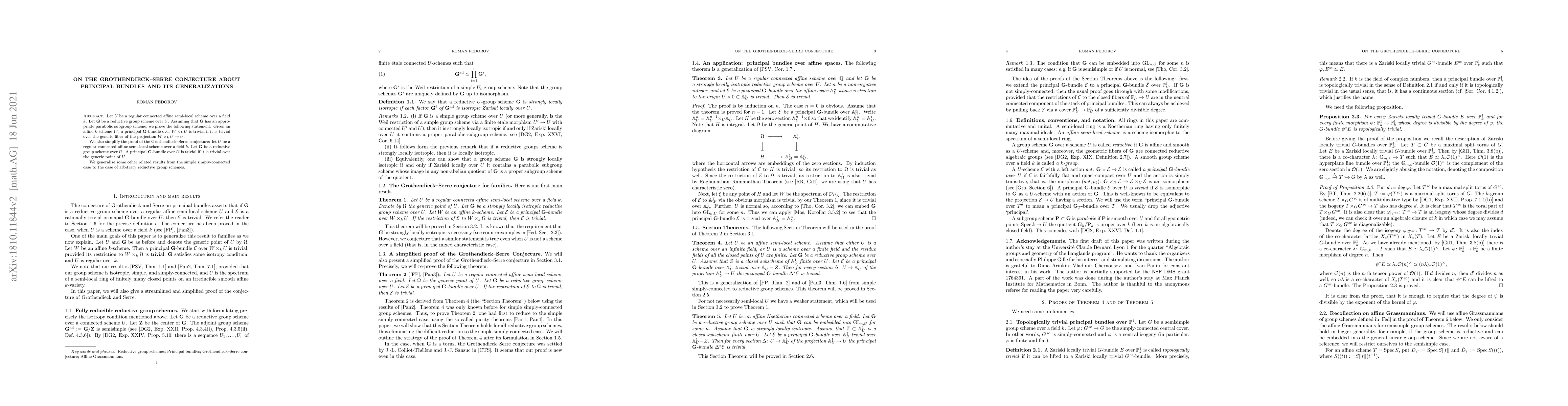 Thumbnail for On the Grothendieck-Serre Conjecture about principal bundles and its
  generalizations