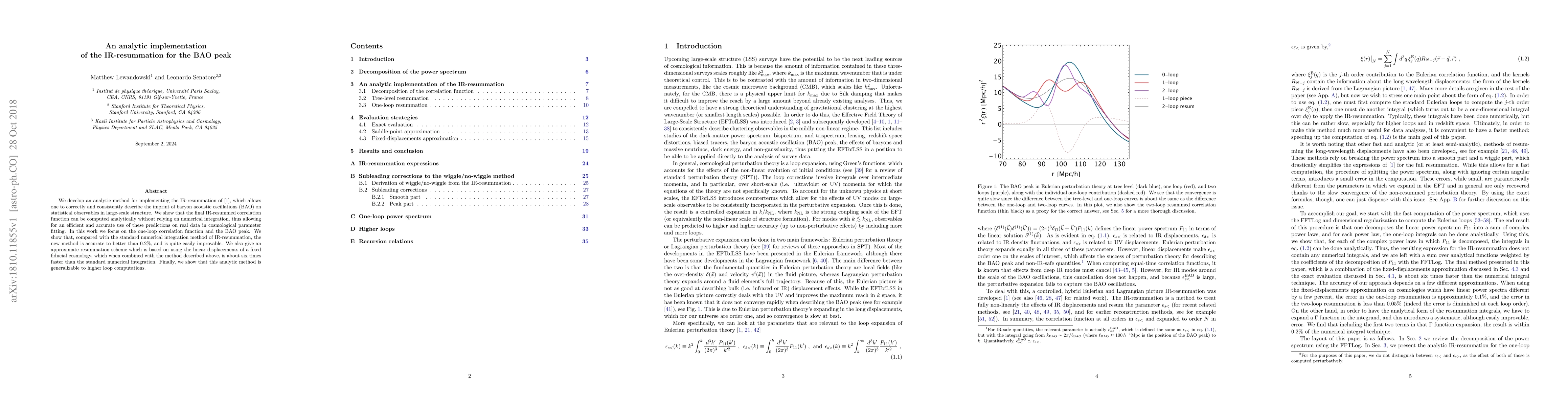 Thumbnail for An analytic implementation of the IR-resummation for the BAO peak