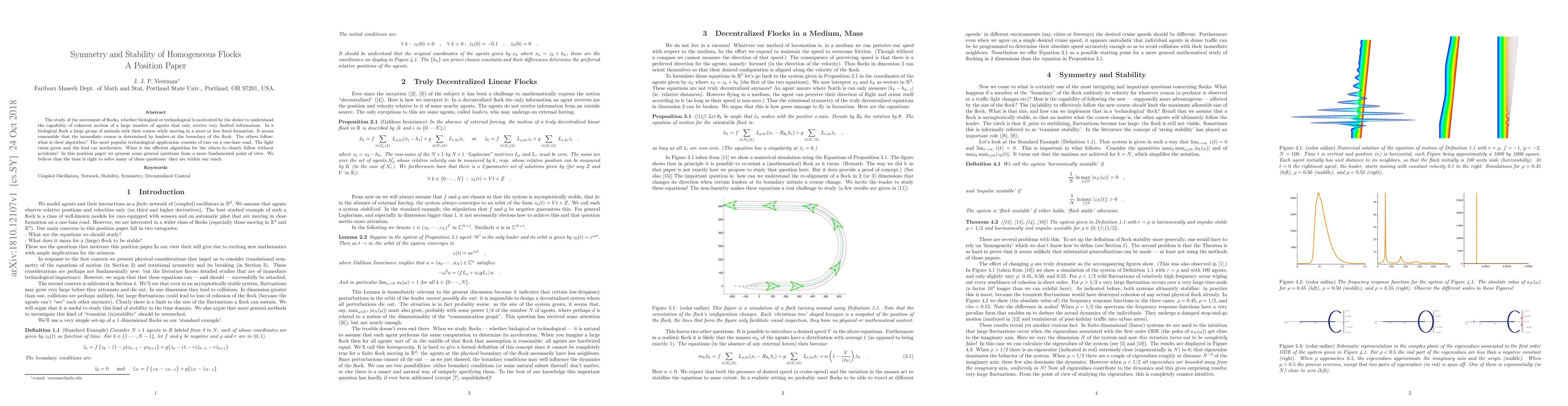 Thumbnail for Symmetry and Stability of Homogenuous Flocks. A Position Paper