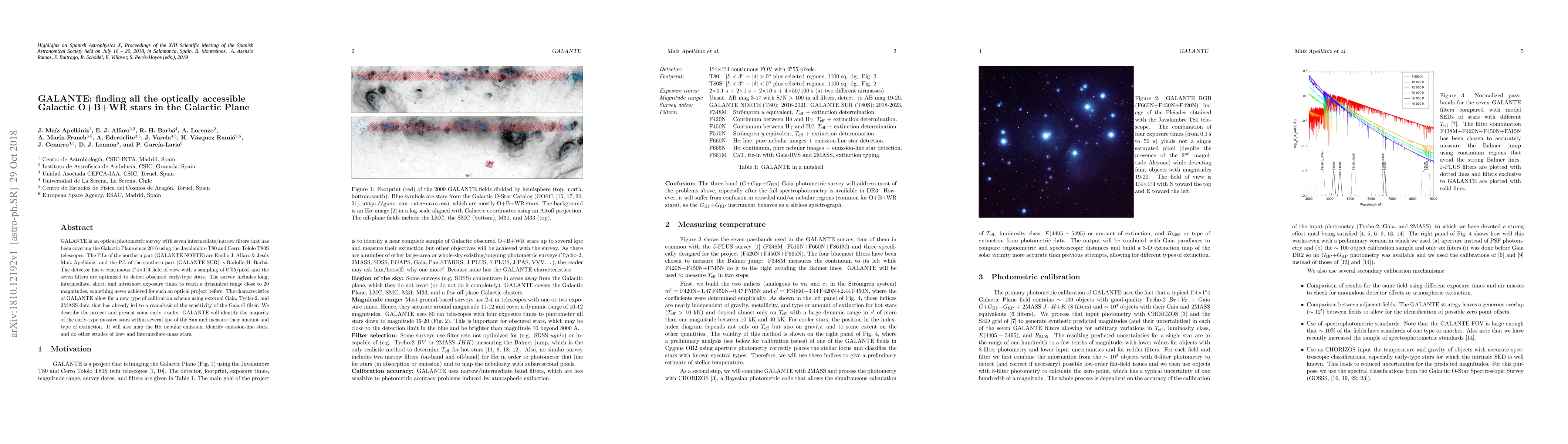 Thumbnail for GALANTE: finding all the optically accessible Galactic O+B+WR stars in
  the Galactic Plane