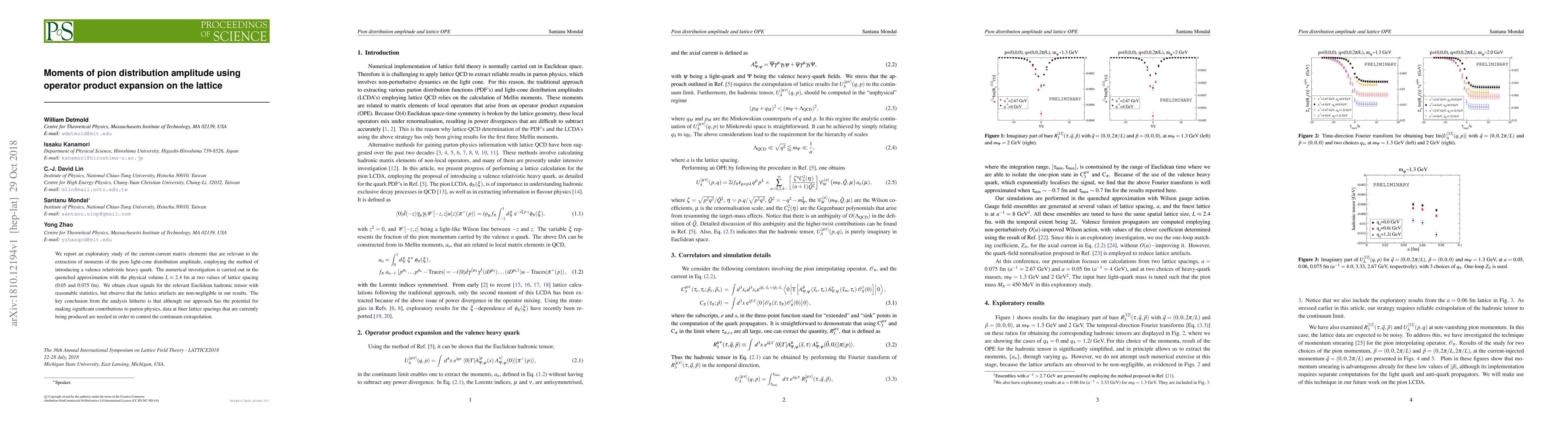 Thumbnail for Moments of pion distribution amplitude using operator product expansion
  on the lattice