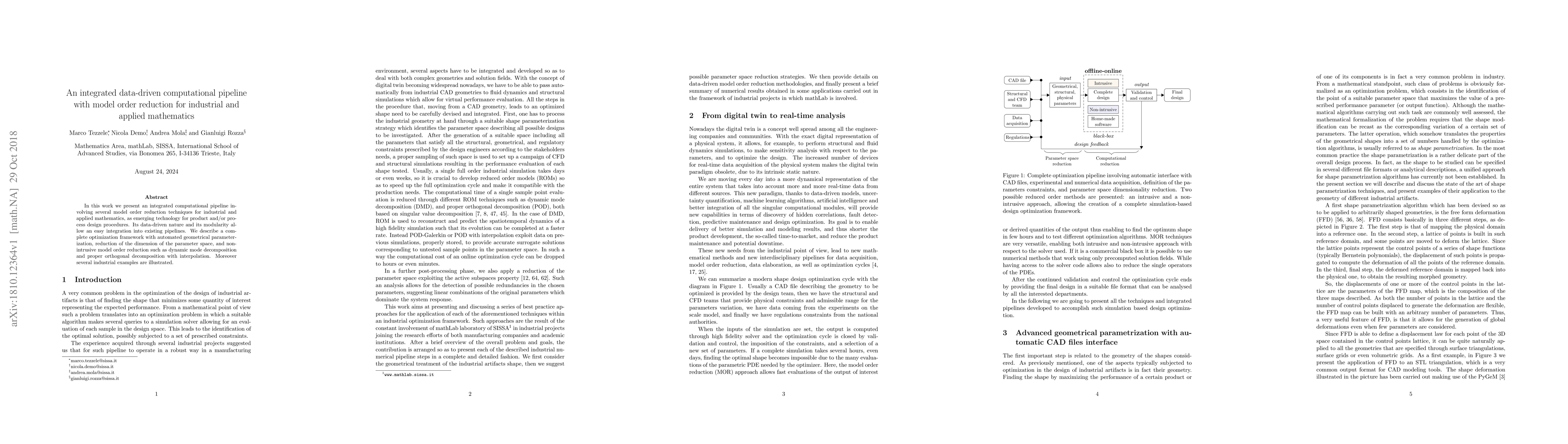 Thumbnail for An integrated data-driven computational pipeline with model order
  reduction for industrial and applied mathematics