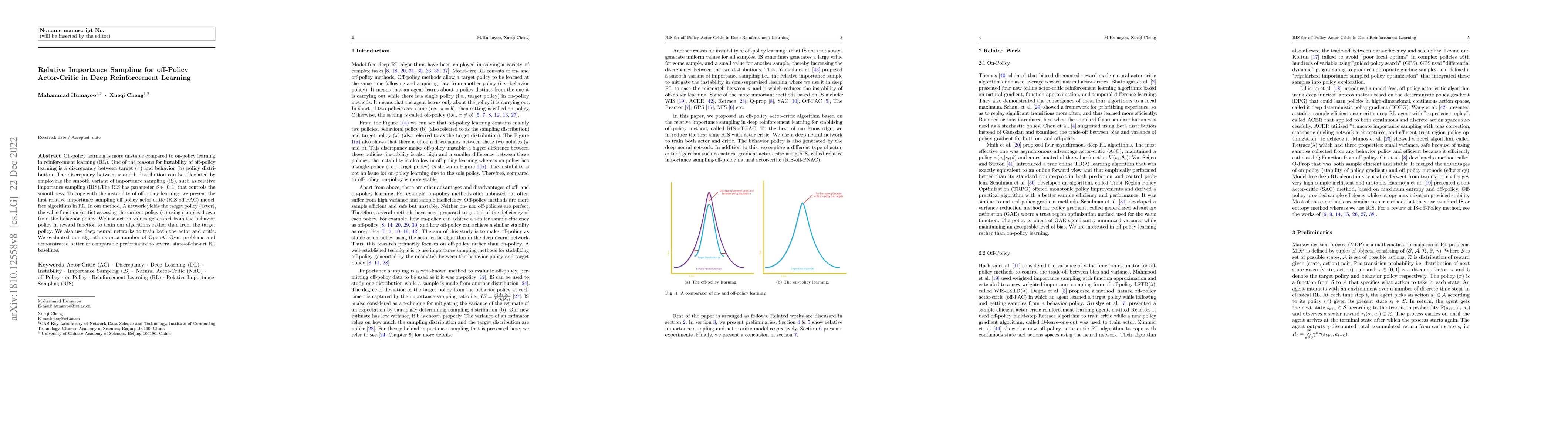 Thumbnail for Relative Importance Sampling For Off-Policy Actor-Critic in Deep
  Reinforcement Learning