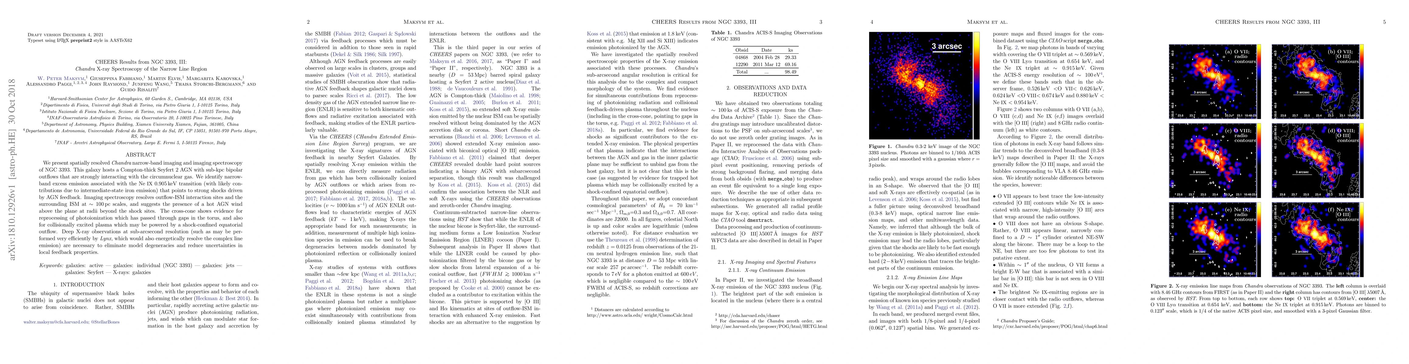Thumbnail for CHEERS Results from NGC 3393, III: Chandra X-ray Spectroscopy of the
  Narrow Line Region